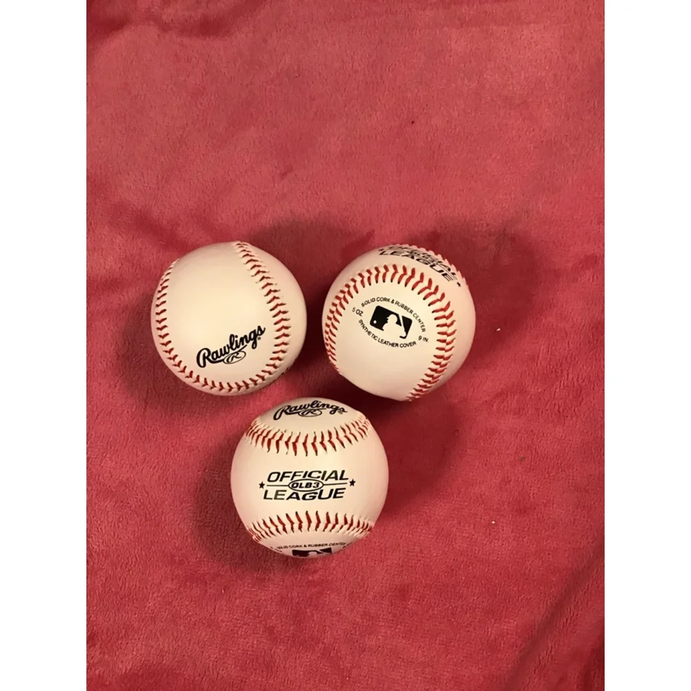 Rawlings White Red Baseball Set of 3